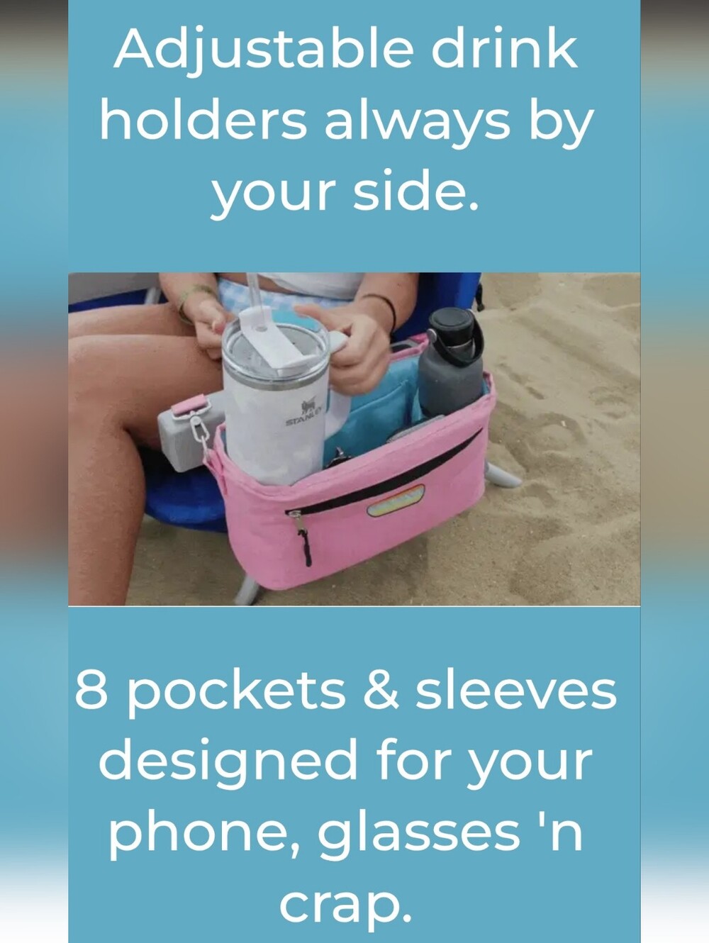 The CrapKeeper Pink Organizer Bag For Chairs, Strollers, Beach NWT - Picture 12 of 13